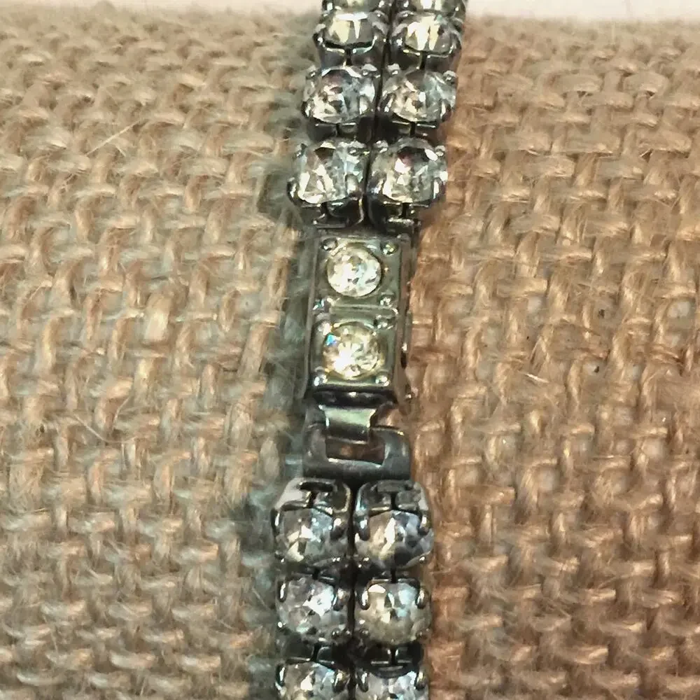 Vintage Double Strand Rhinestone Bracelet 7